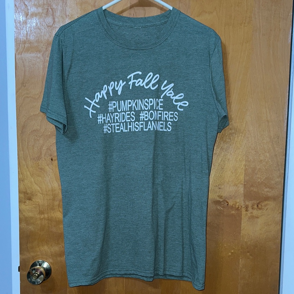 Happy Fall Y'all Green Short Sleeve Tee